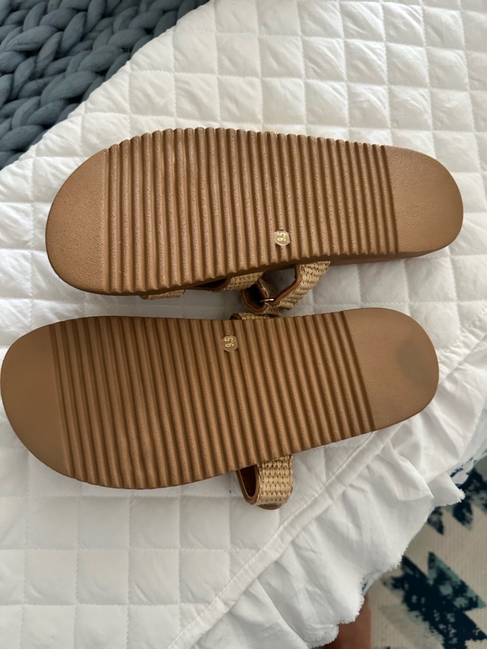 Steve Madden Tan Woven Strap Slide Sandals